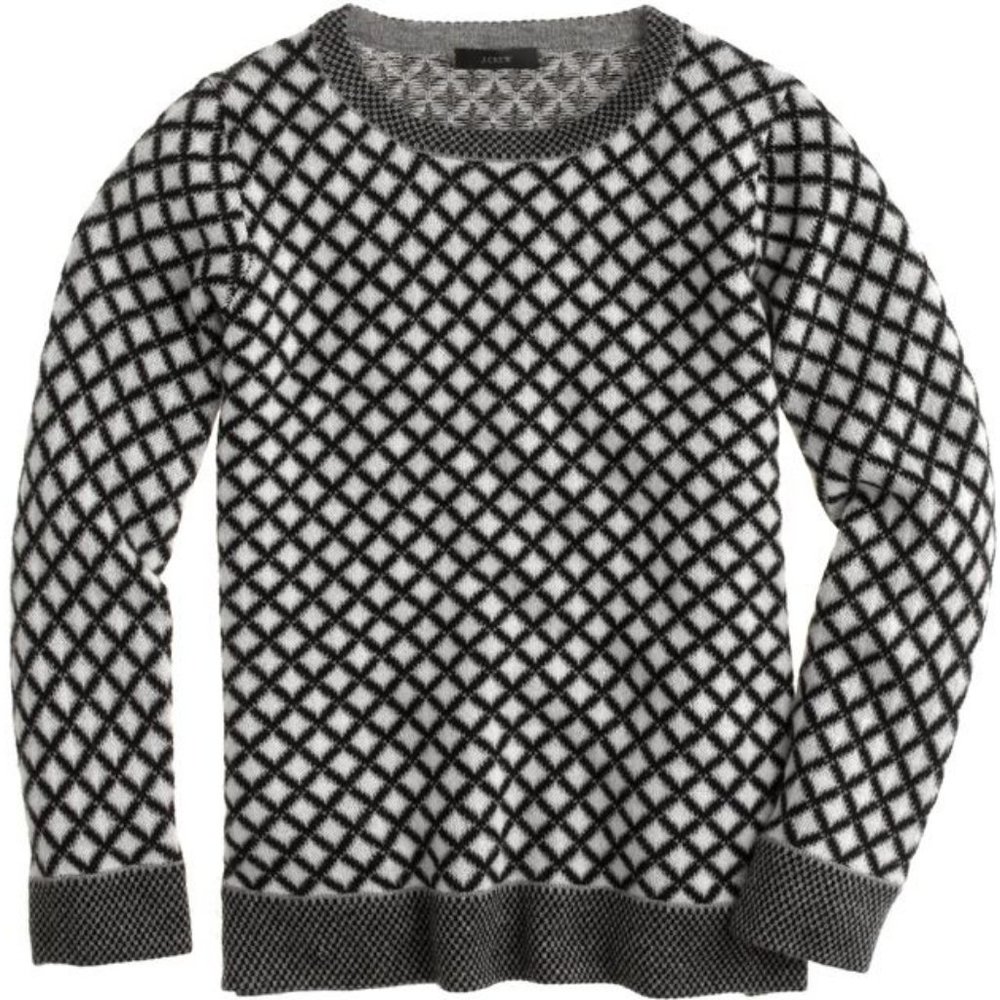 J.Crew Collection Cashmere Diamond Sweater | Size Medium